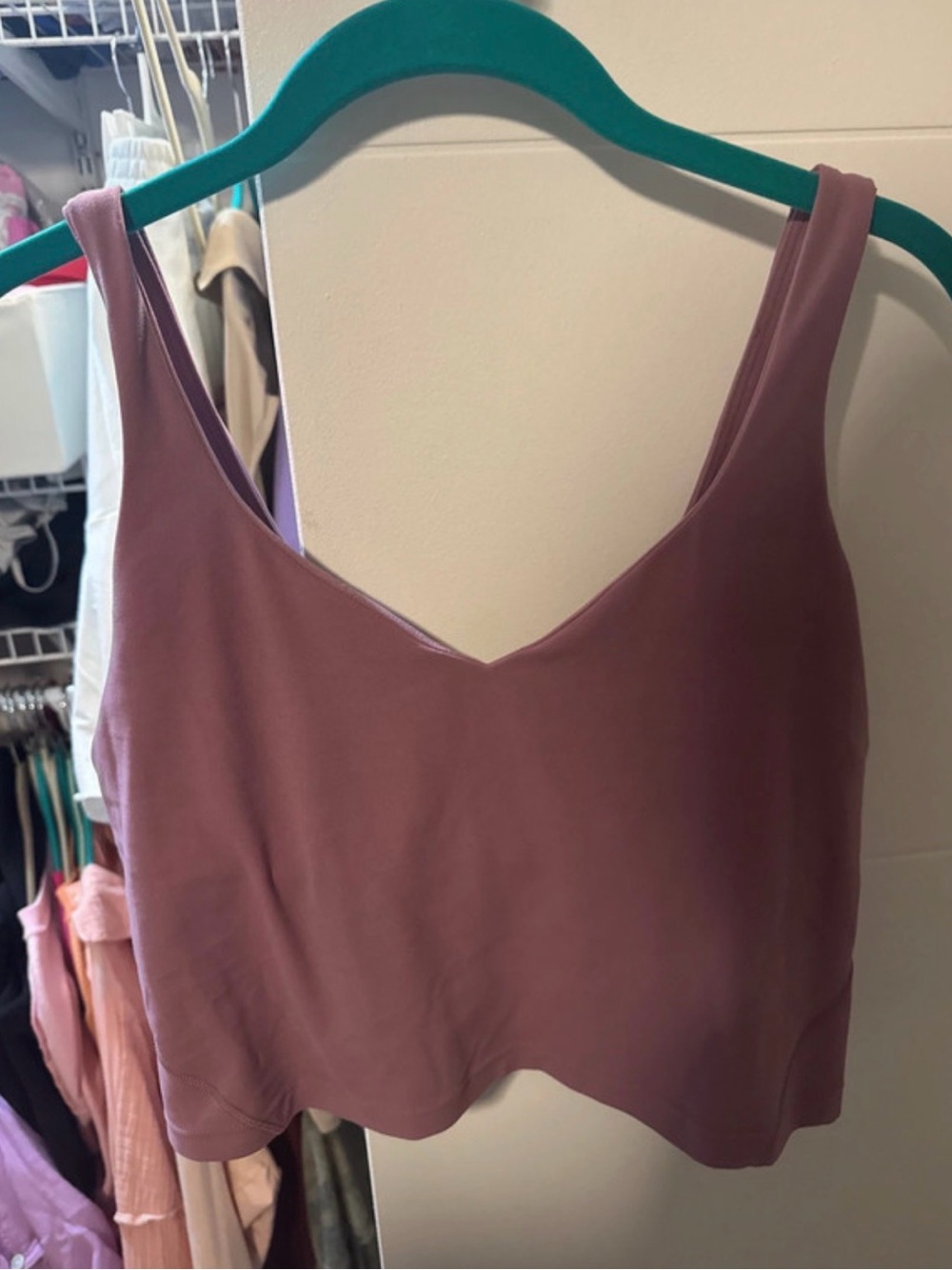 Women's Mauve V-Neck Crop Tank Top- LuluLemon